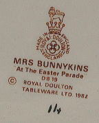 イギリス製,フィギリン,ミセス バニキンス,ロイヤル・ドルトン社,イースター