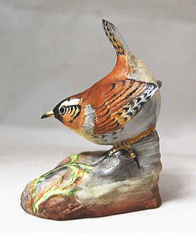 イギリス,コールポート社製,フィギリン,ミソサザイ,磁器